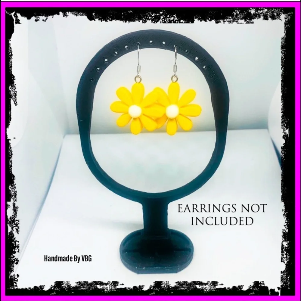 New Handmade Custom Black Earring Display 3D Printed